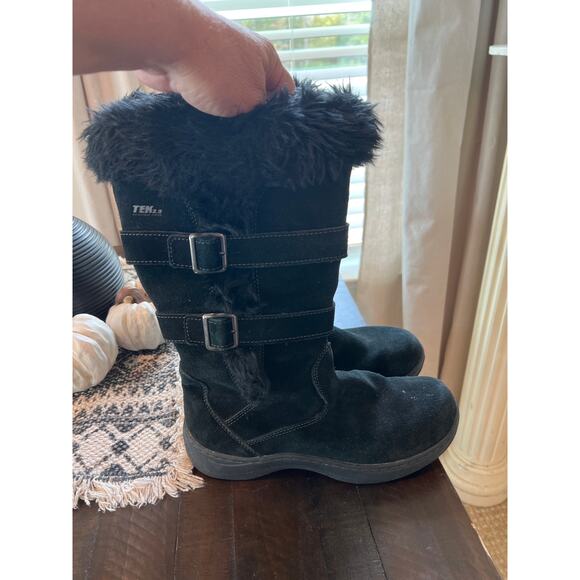 L.L.Bean size 8 black suede waterproof winter boots - Picture 1 of 5